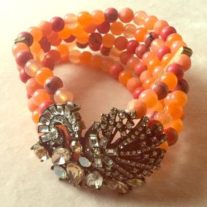 C+I Heirloom Coral Stretch Bracelet
